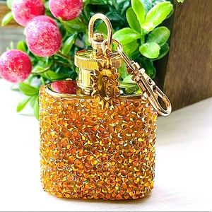 MINI FLASK crystal encrusted keyring IRIDESCENT keyfob CELESTIAL mini flask